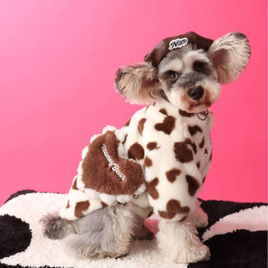 Dog Clothes Warm Love Plush Coat - Trendha