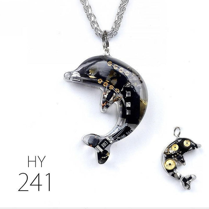 Dolphin Steampunk Electronic Pendant Necklace - Trendha