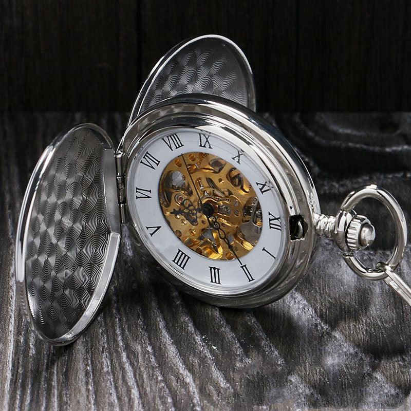 Double Open Cover Classic Simple Retro Pocket Watch For Men And Women - Trendha