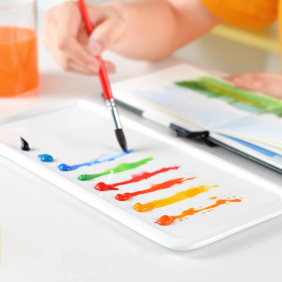 Ceramic Rectangular Color Palette for Watercolor &amp; Gouache Painting