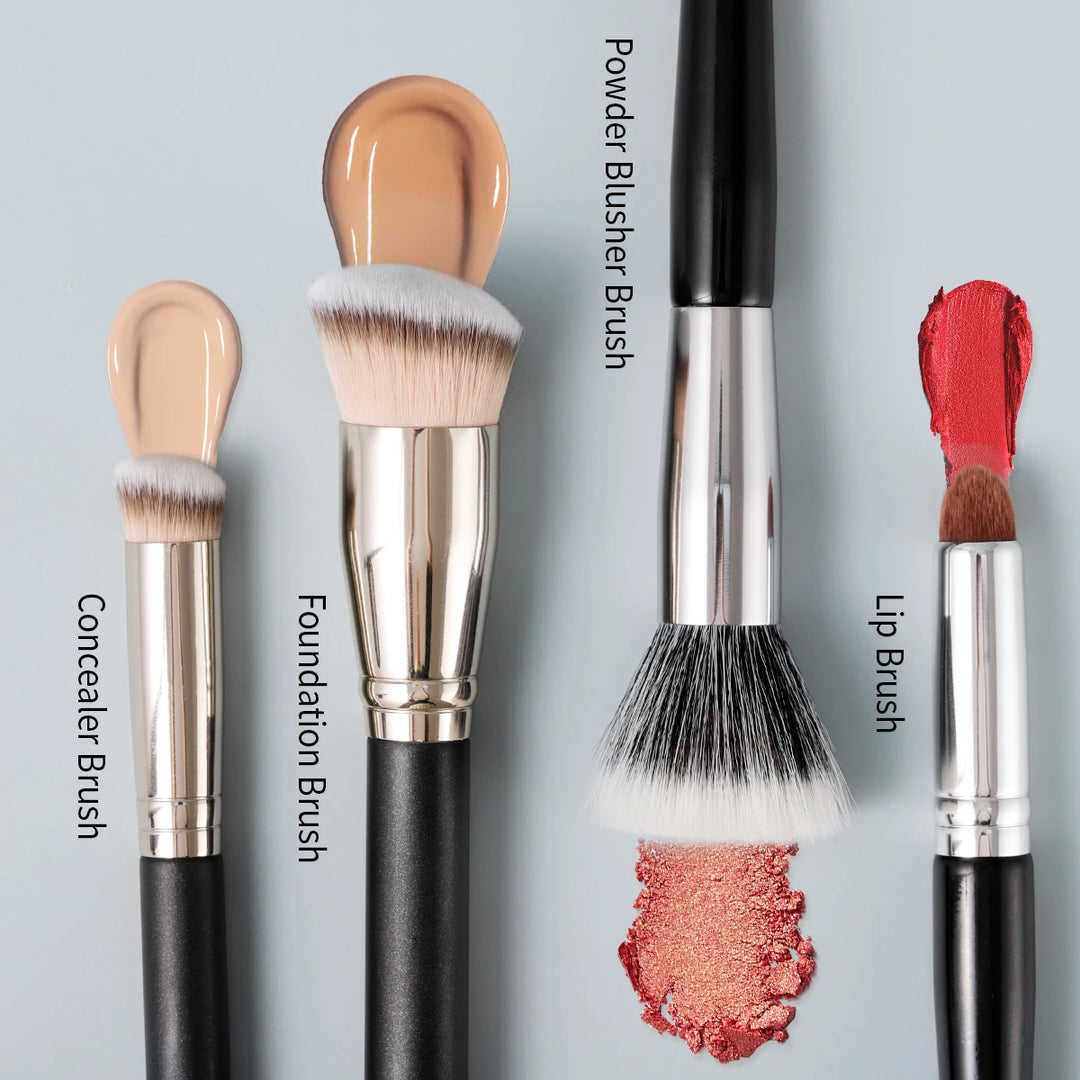 Professional 9-Piece Makeup Brush Set for Foundation, Contour, Eyeshadow, and Blending