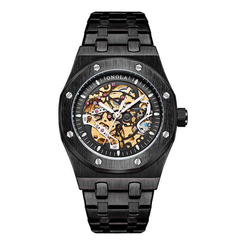 Hollow Dial Steel Belt Mechanical Waterproof Automatic Men&