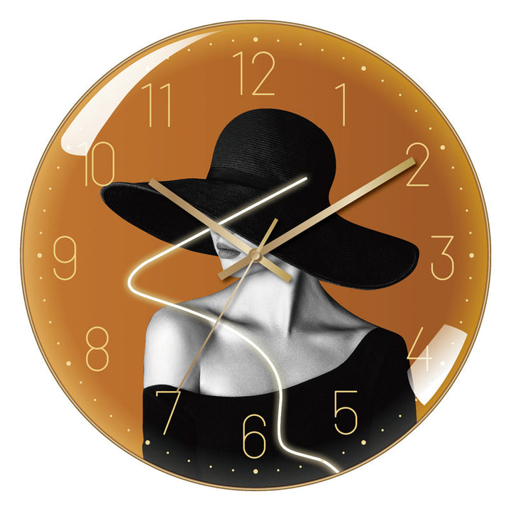 4K Curved High Transparent Glass Creative Decorative Wall Clock