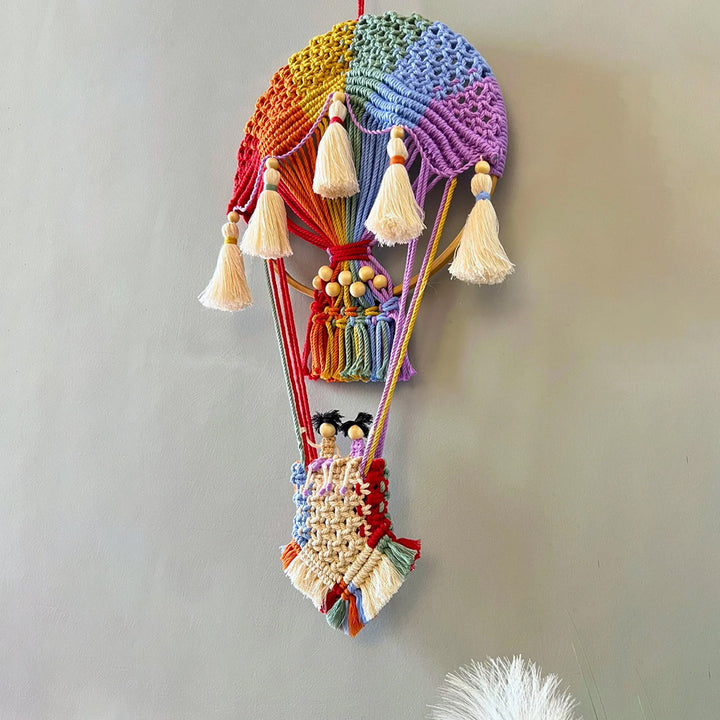 Creative Hot Air Balloon Wall Hanging Hand-woven Tapestry Wall Decoration