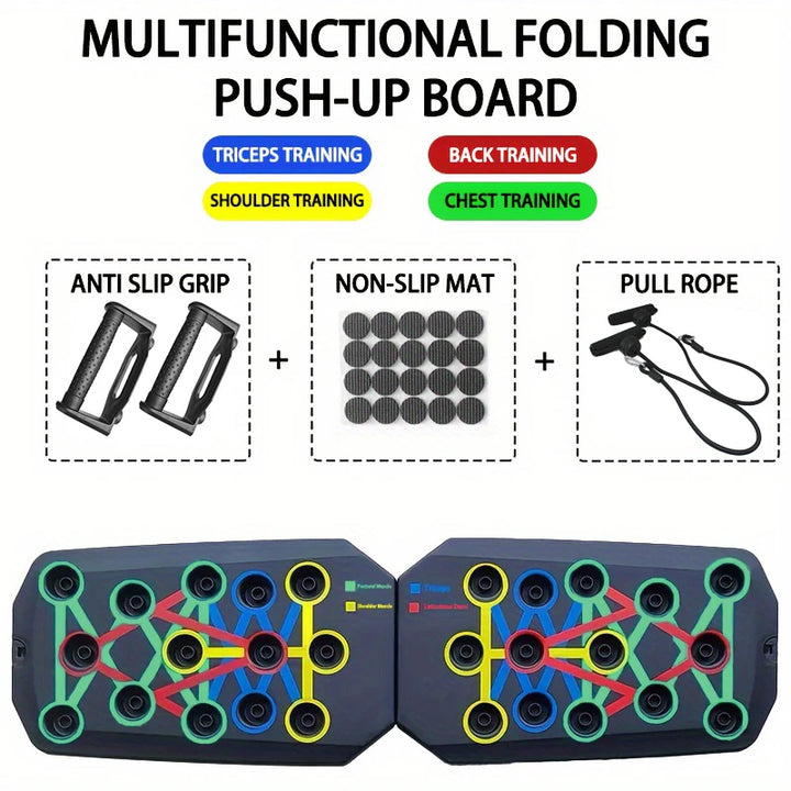 Foldable Multifunctional Push-Up Board Set with Handles