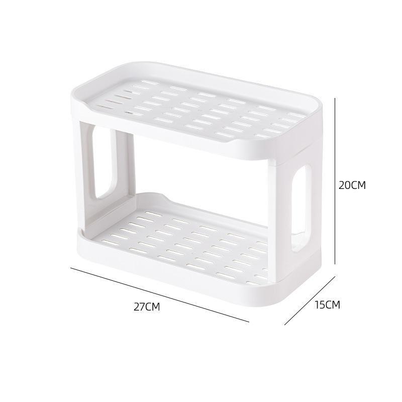 Double-Layer Desktop Storage Rack for Bathroom and Kitchen