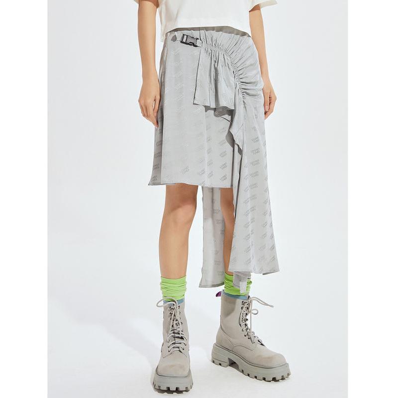 Chic Alphabet Print Knee-Length Skirt