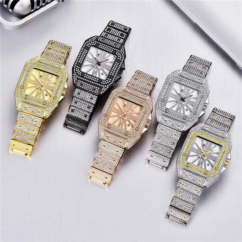 Sparkling Square-Dial Quartz Watch