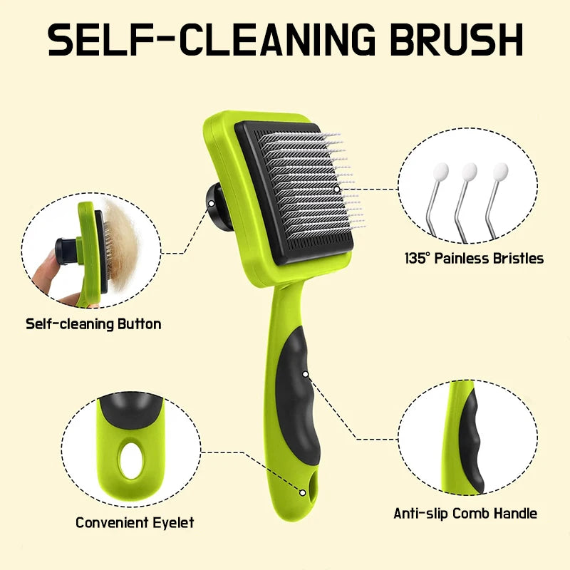 Self-Cleaning Slicker Brush for Dogs & Cats