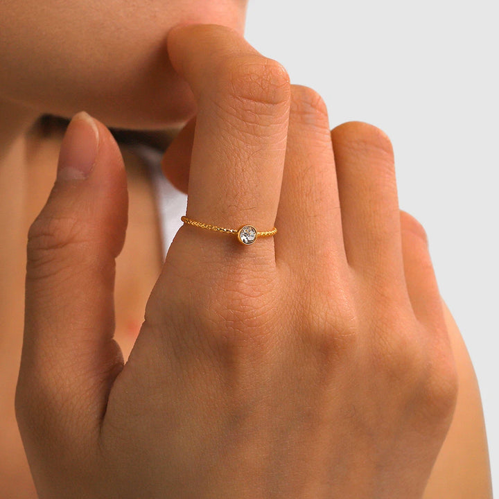 18K Gold Plated Stainless Steel Waterproof Ring Set