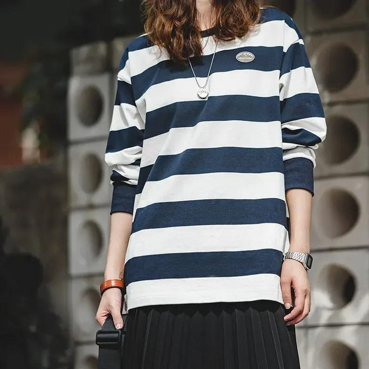 Vintage Oversize Stripe Long Sleeve T-Shirts