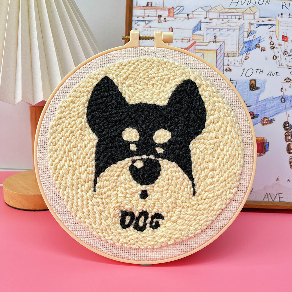 Punch Needle Embroidery Starter Kit with Dog Pattern