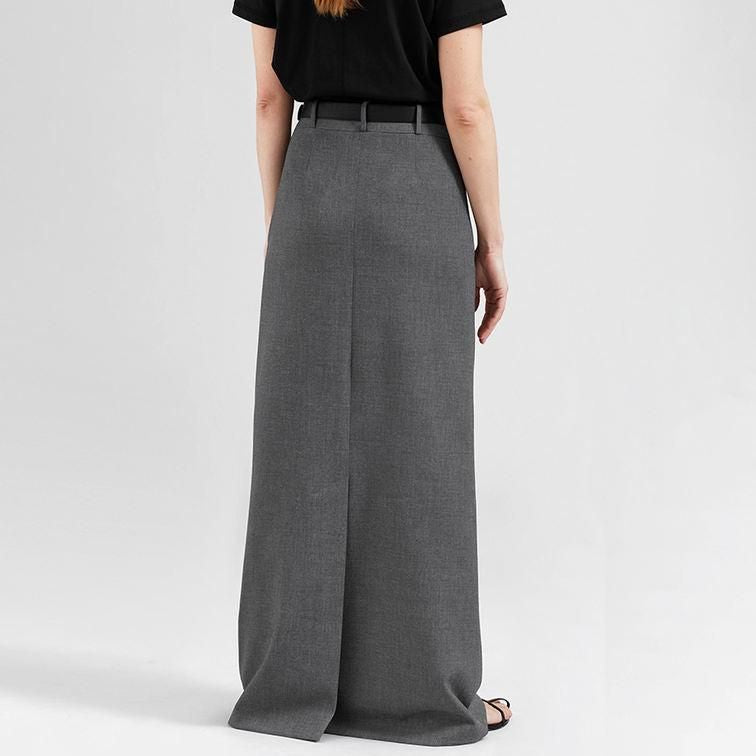 Elegant High Waist Long Skirt with Slit for Women