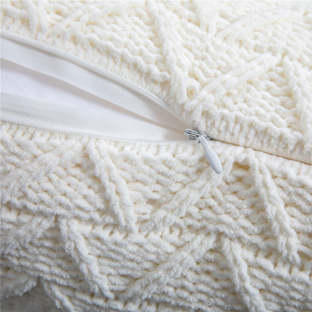 Soft Chenille Knitted Pillow Cover - Nordic Tassel Cushion Case