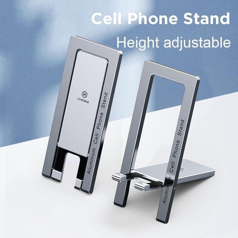 Adjustable Metal Phone Stand - Foldable and Portable Desktop Cradle Dock for Smartphones