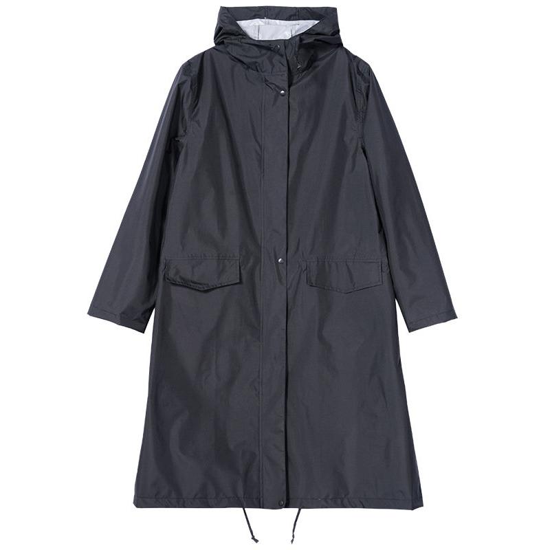 Stylish Long Hooded Waterproof Rain Jacket for All Seasons