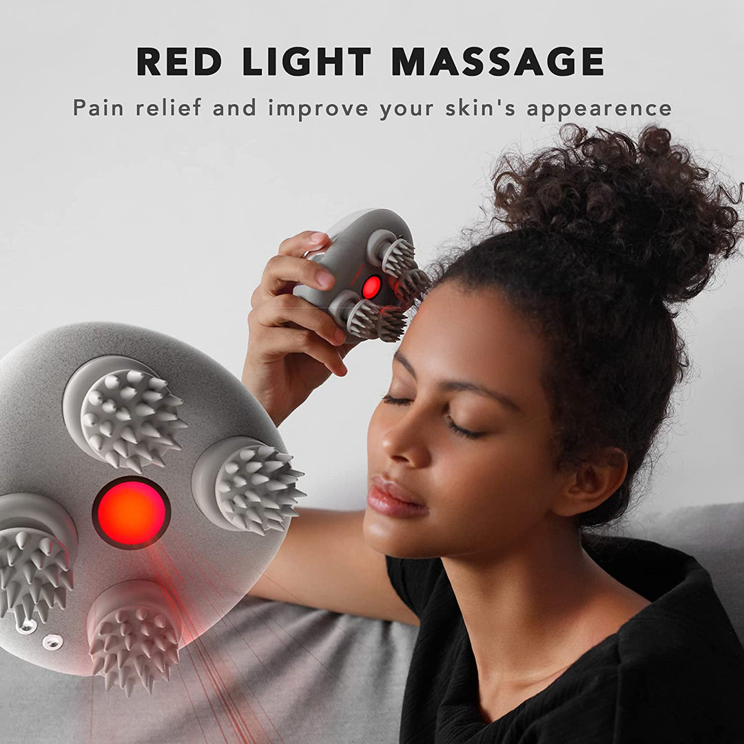 Portable Waterproof Scalp and Body Massager with Infrared Technology