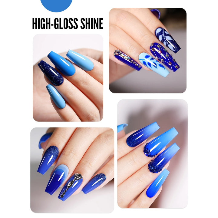 Royal Blue Sparkle Gel Nail Polish