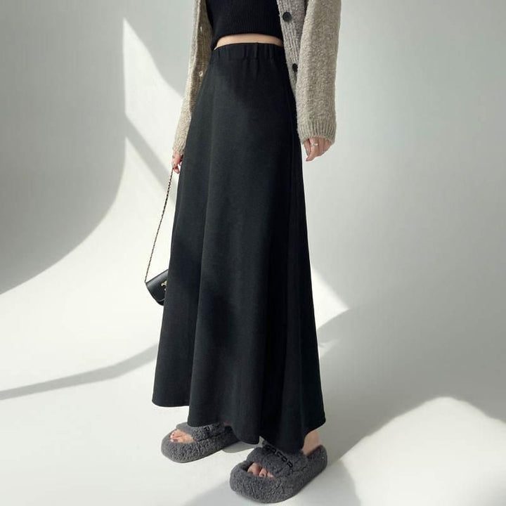 Elegant High Waist Knitted Skirt for Women