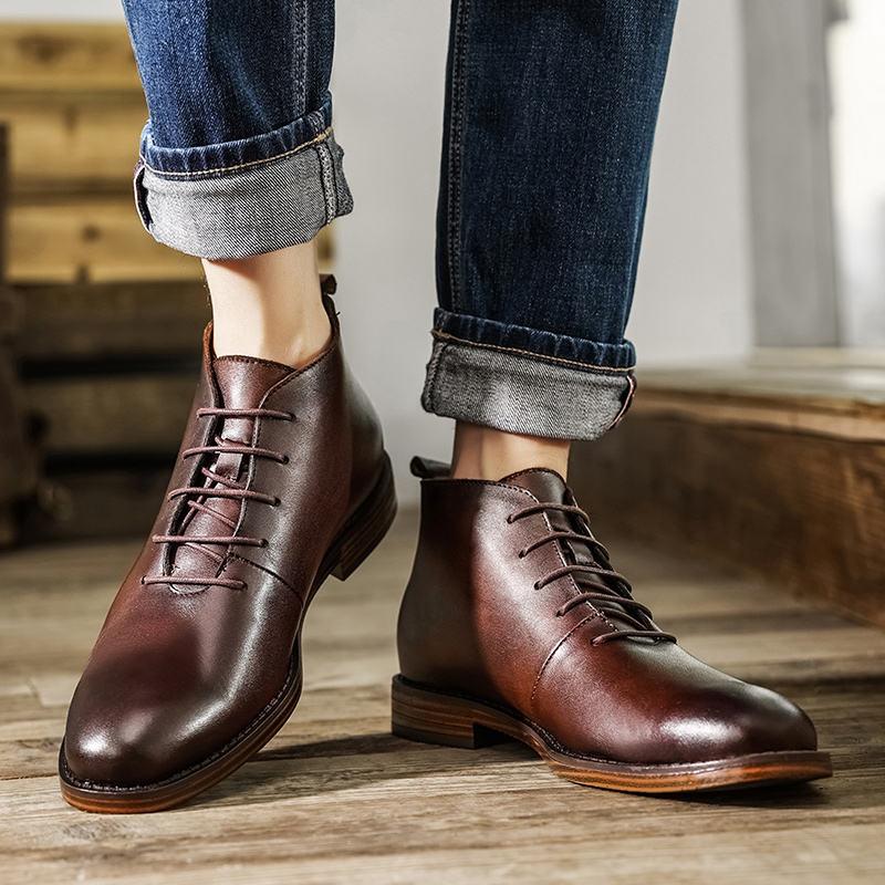 Vintage Handmade Ankle Boots for Men