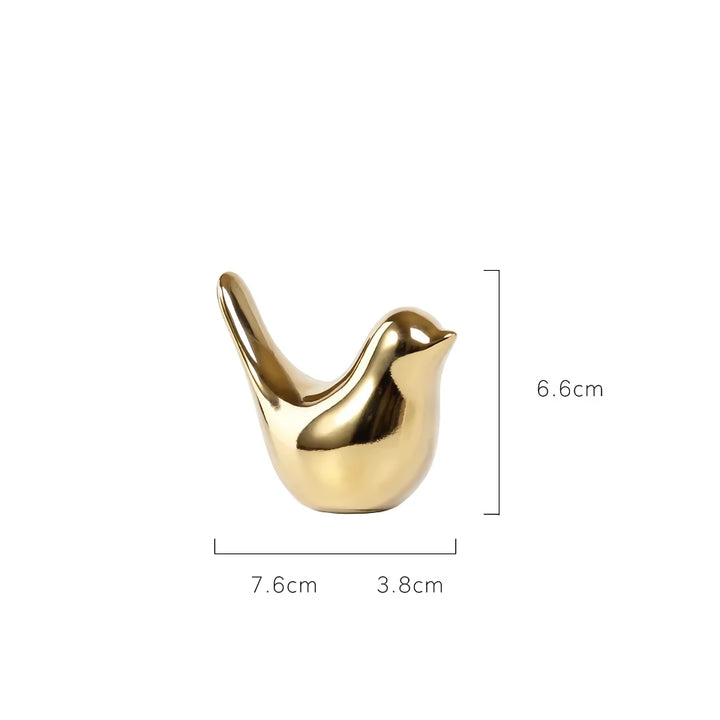 Nordic Golden Ceramic Bird Decoration for Modern Home Decor