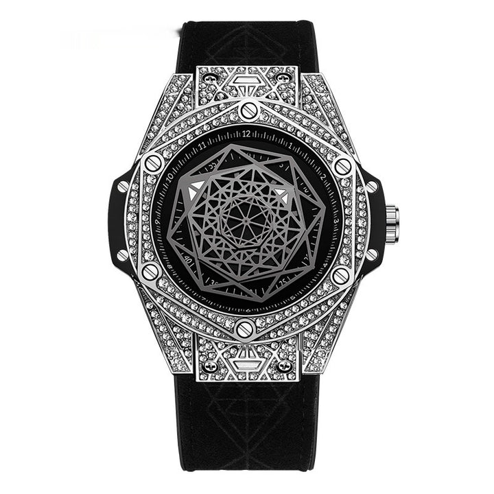 Men's Diamond Geometric Dial Luminous Waterproof Quartz Watch