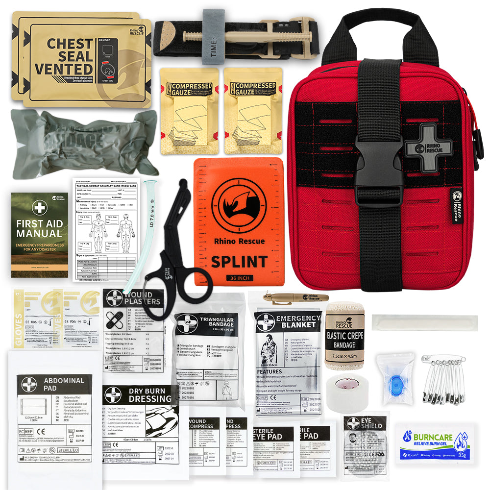 IFAK Trauma First Aid Kit for Car, Home, Travel, Hiking, and Camping