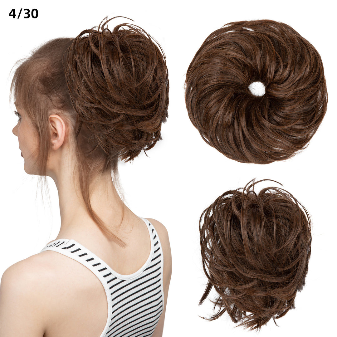 Bud Bun Artificial Hair Bun Natural Fluffy Long Beard Curly Hair Bun Lazy Updo Chignon