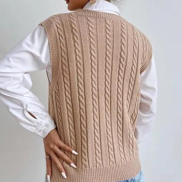 Chic Autumn & Winter Sleeveless Knit Sweater Vest for Women