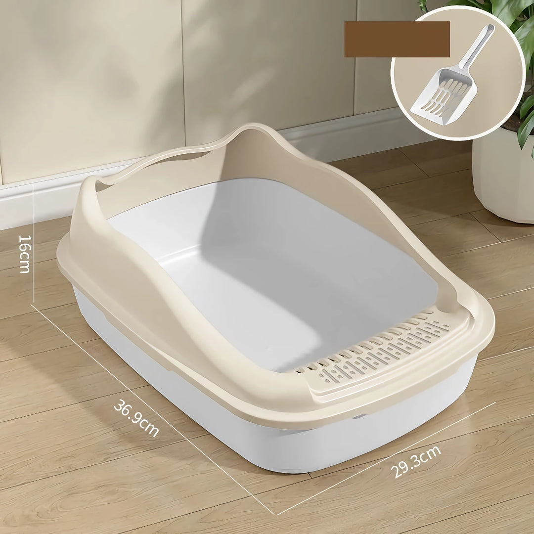 Semi-Closed Cat Litter Box with Scoop - Perfect for Small Cats & Dogs