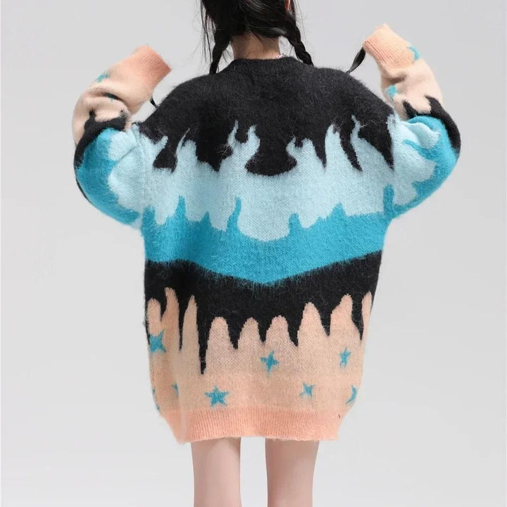 Color Contrast Pullover Sweater
