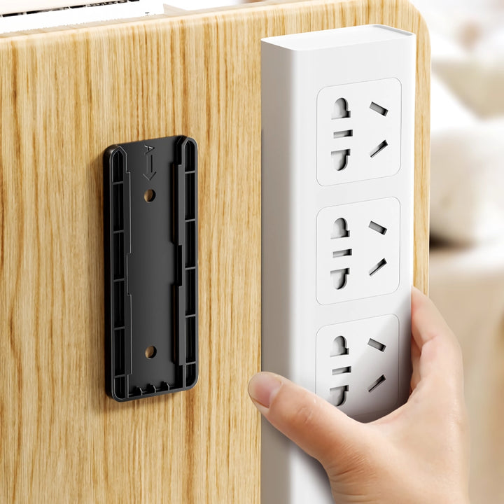 Wall-Mount Power Strip Holder - Self-Adhesive Cable Organizer