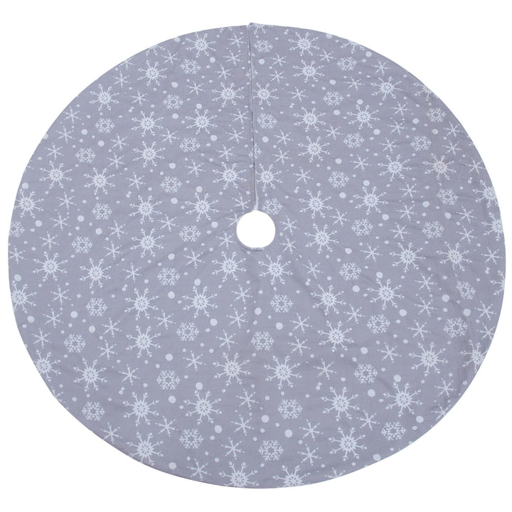 Gray Background White Snowflake Tree Skirt Dress Up Props