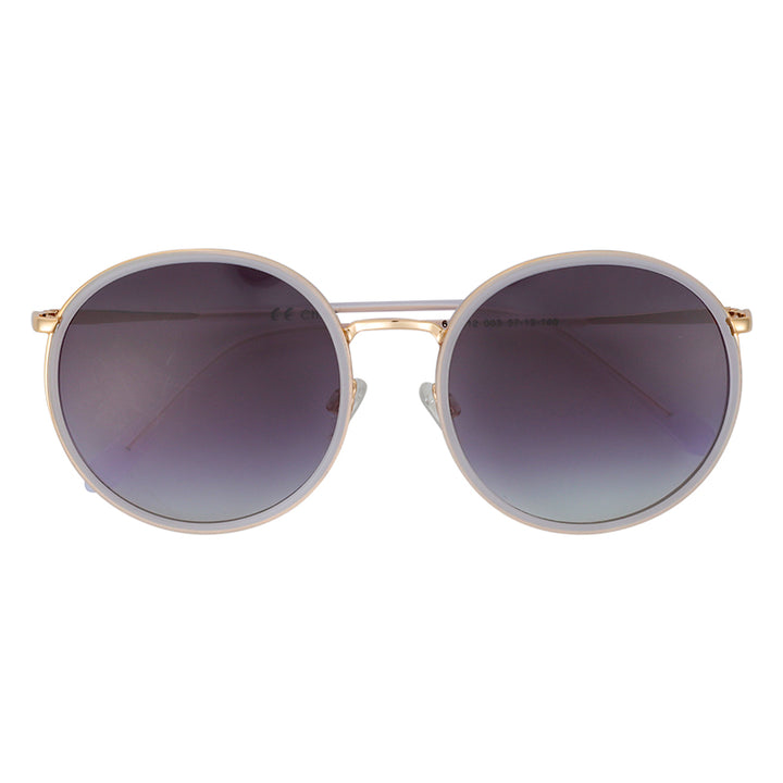 Oversized Metal Round Sunglasses for Women - UV400 Protection