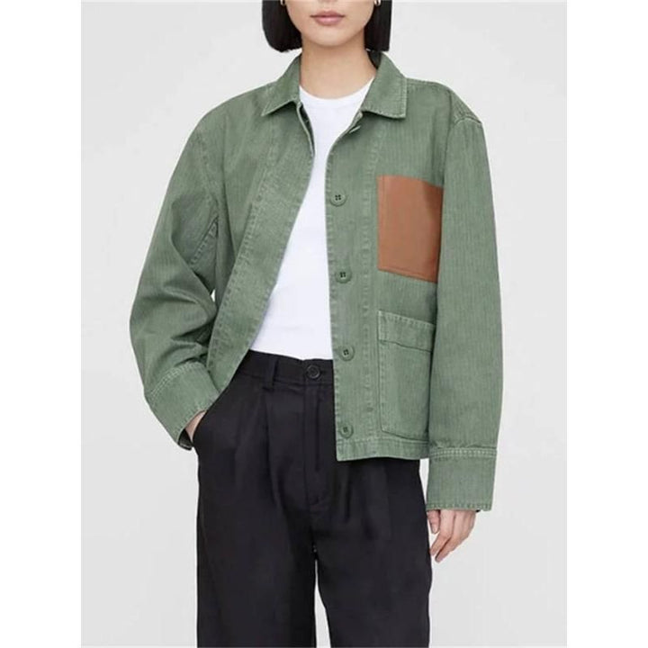 Chic Retro Green Autumn Jacket for Women