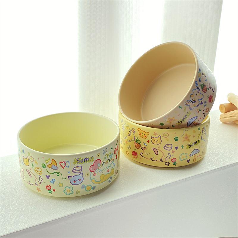 Graffiti Ceramic Double Pet Bowl