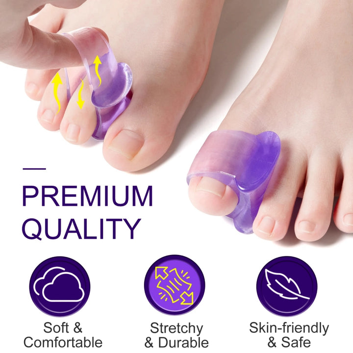 8PCS Silicone Toe Separators for Foot Care and Pain Relief