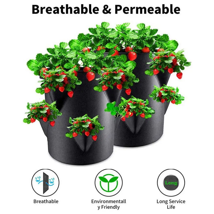 7-Gallon Multi-Pocket Grow Bag for Strawberries, Tomatoes, and More