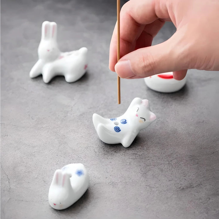 Japanese Style Cartoon Rabbit and Kitten Incense Holder