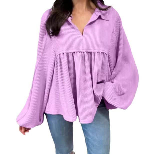 Women's Pleated Loose Shirt Top