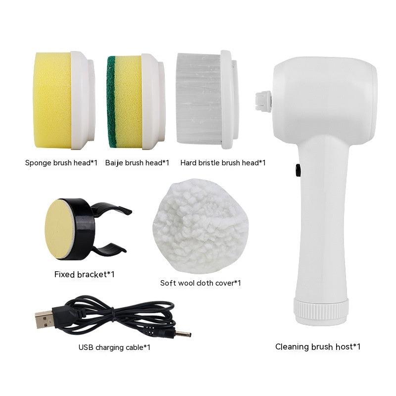Electric Cleaning Brush 4 In 1 Spinning Scrubber Handheld Electric Cordless Cleaning Brush Portable - Trendha