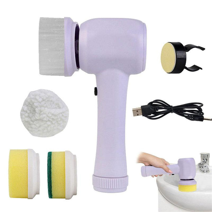 Electric Cleaning Brush 4 In 1 Spinning Scrubber Handheld Electric Cordless Cleaning Brush Portable - Trendha