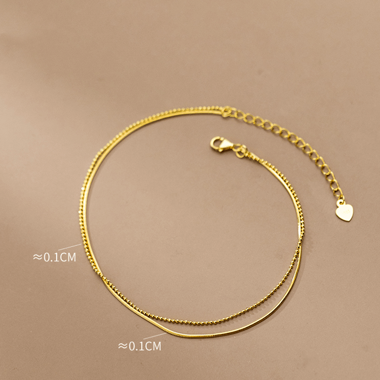 Electroplated 14K Gold Anklet S925 Silver - Trendha