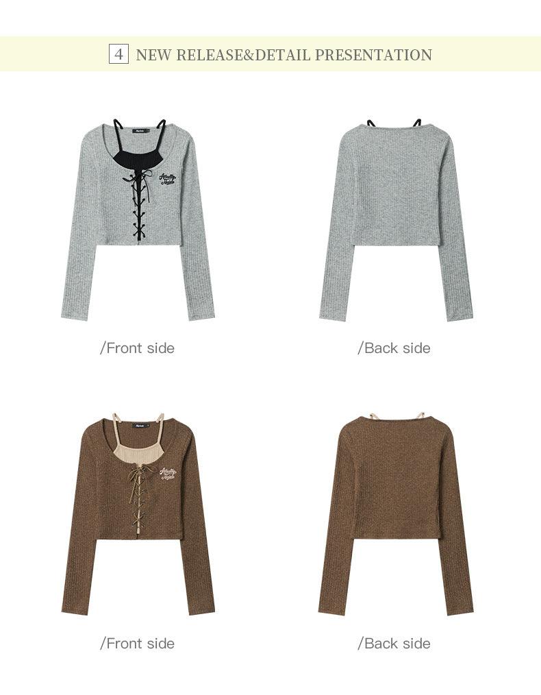 Embroidered Knitted Cardigan Long-sleeved T-shirt Women's Short Top - Trendha