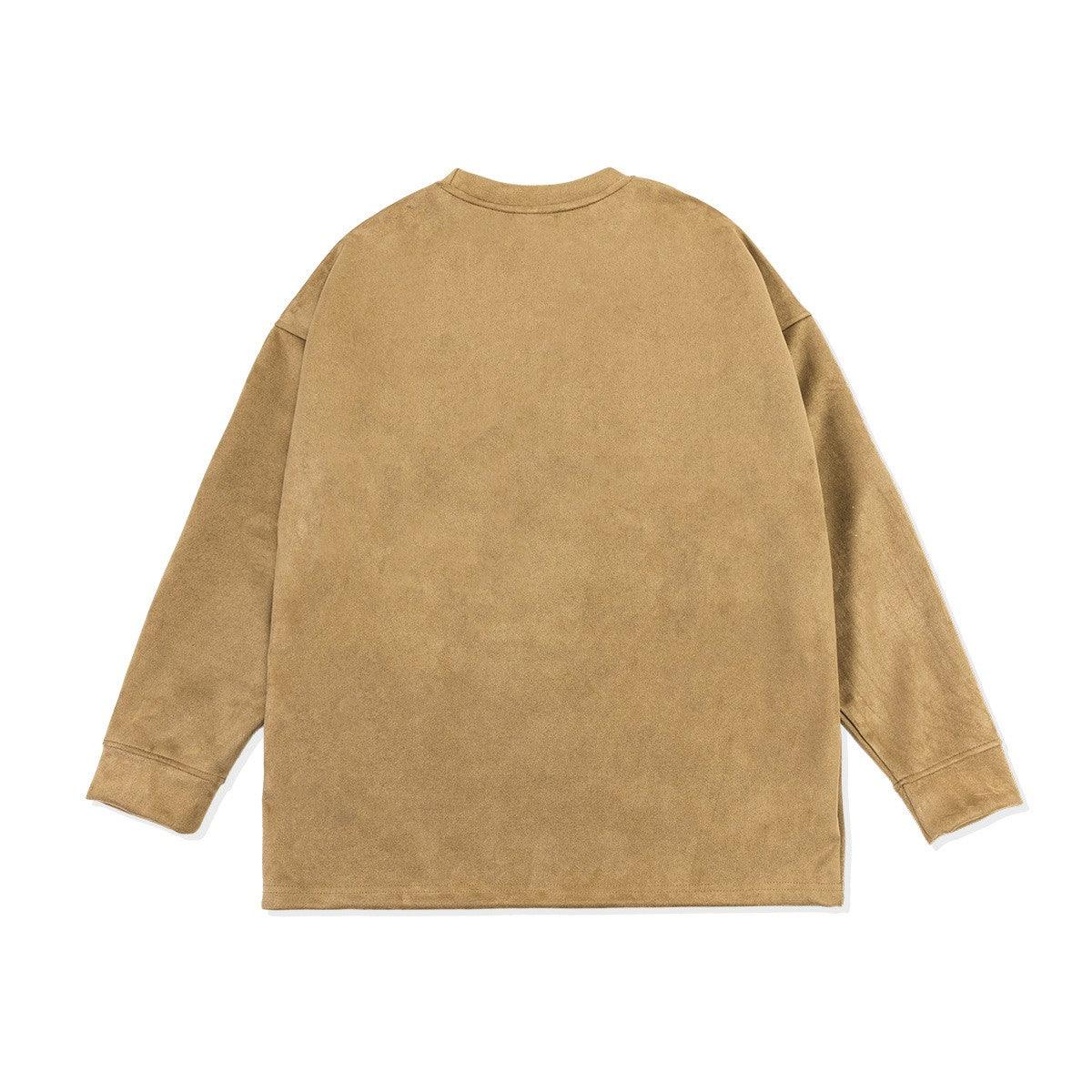 European And American Brand Retro Portrait Letter Printing Round Neck Long Sleeve - Trendha