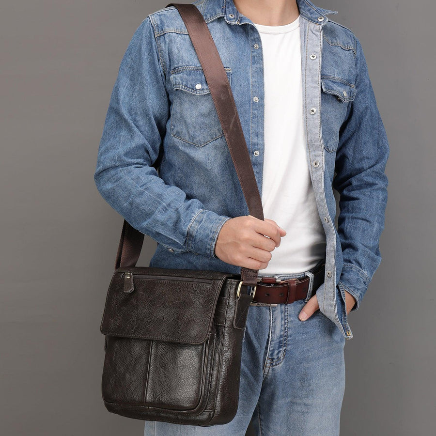European And American Leather Shoulder Bag For Men - Trendha