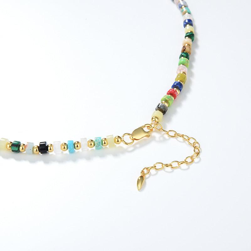 European And American Multi Gem Turquoise Shoushan Stone Necklace - Trendha