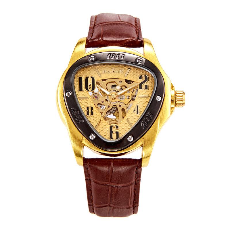 European And American Style Men's Fashion Casual Hollow Triangle Mechanical Watch - Trendha