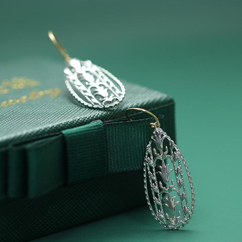 Exquisite Hollow 925 Silver Color Separation Eardrop With High Sense - Trendha