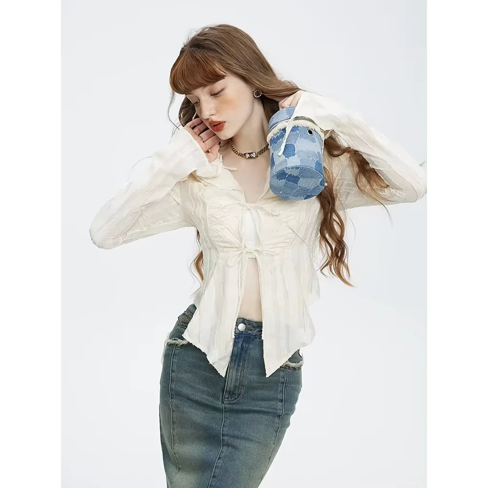 Women’s Sexy Lace Up Blouse